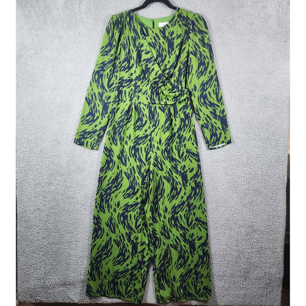 Ali & Jay High Brow Jumpsuit Women S Green Blue Abstract Print Dopamine Dressing